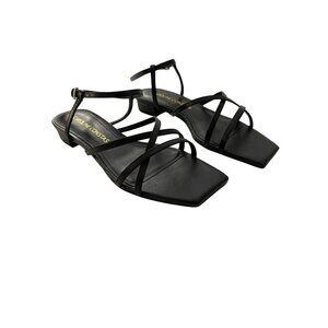 Caroline Costas $360 Black Morgan Strappy Sandal Shoes Sz 35.5 5.5 NEW
